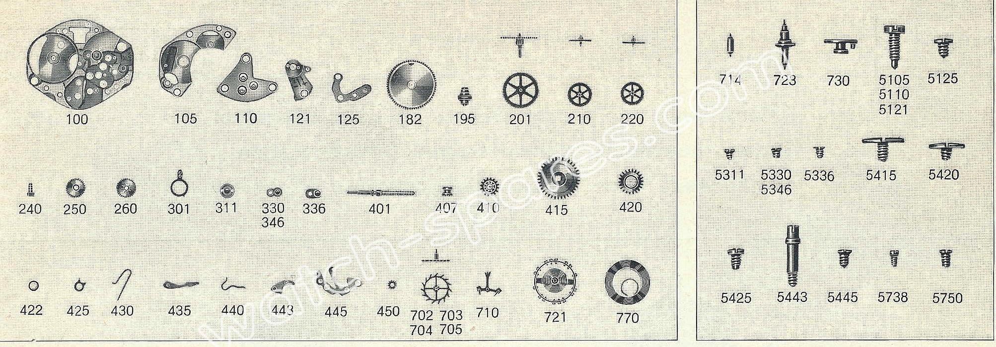 FHF Font 60 N watch spare parts FHF Font 60 N watch spare parts